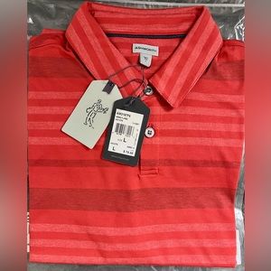 Men's Ashford Blanket Stripe Polo Red NWT L